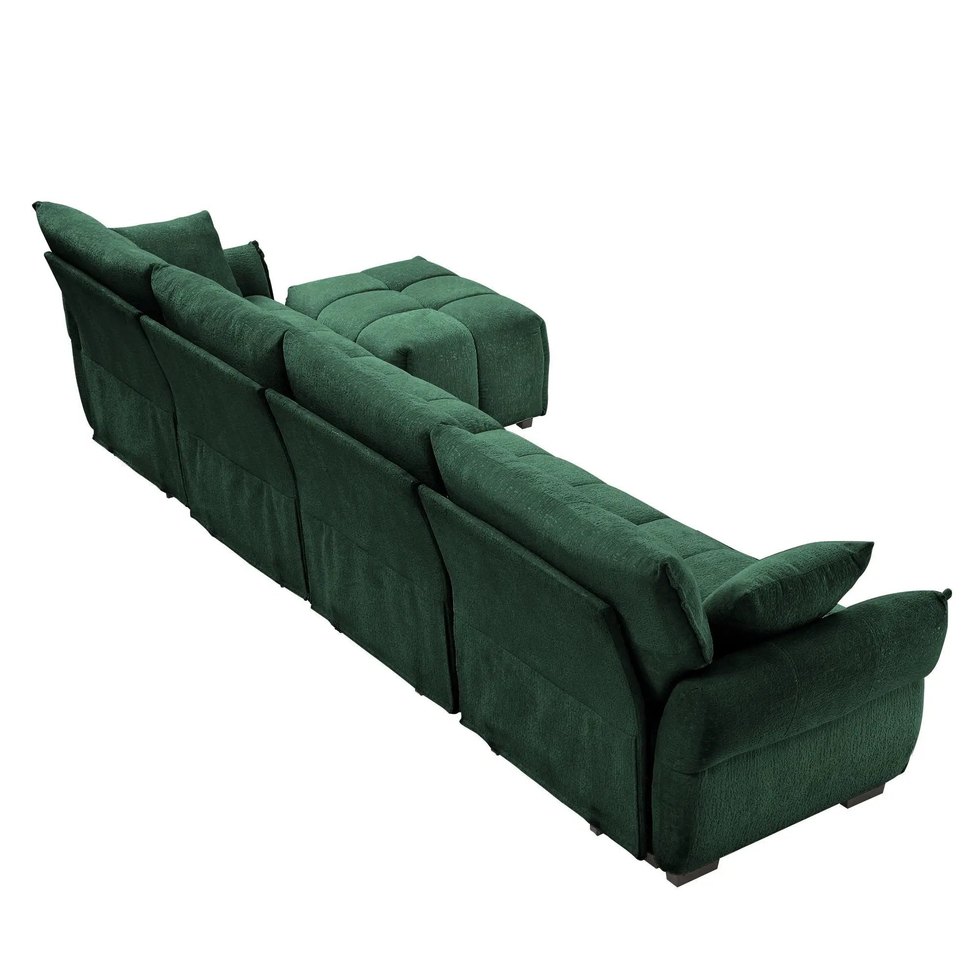 Sofa Set With Ottoman And Pillows, Textured, High Resilience Cushions by Unique Piece Furniture