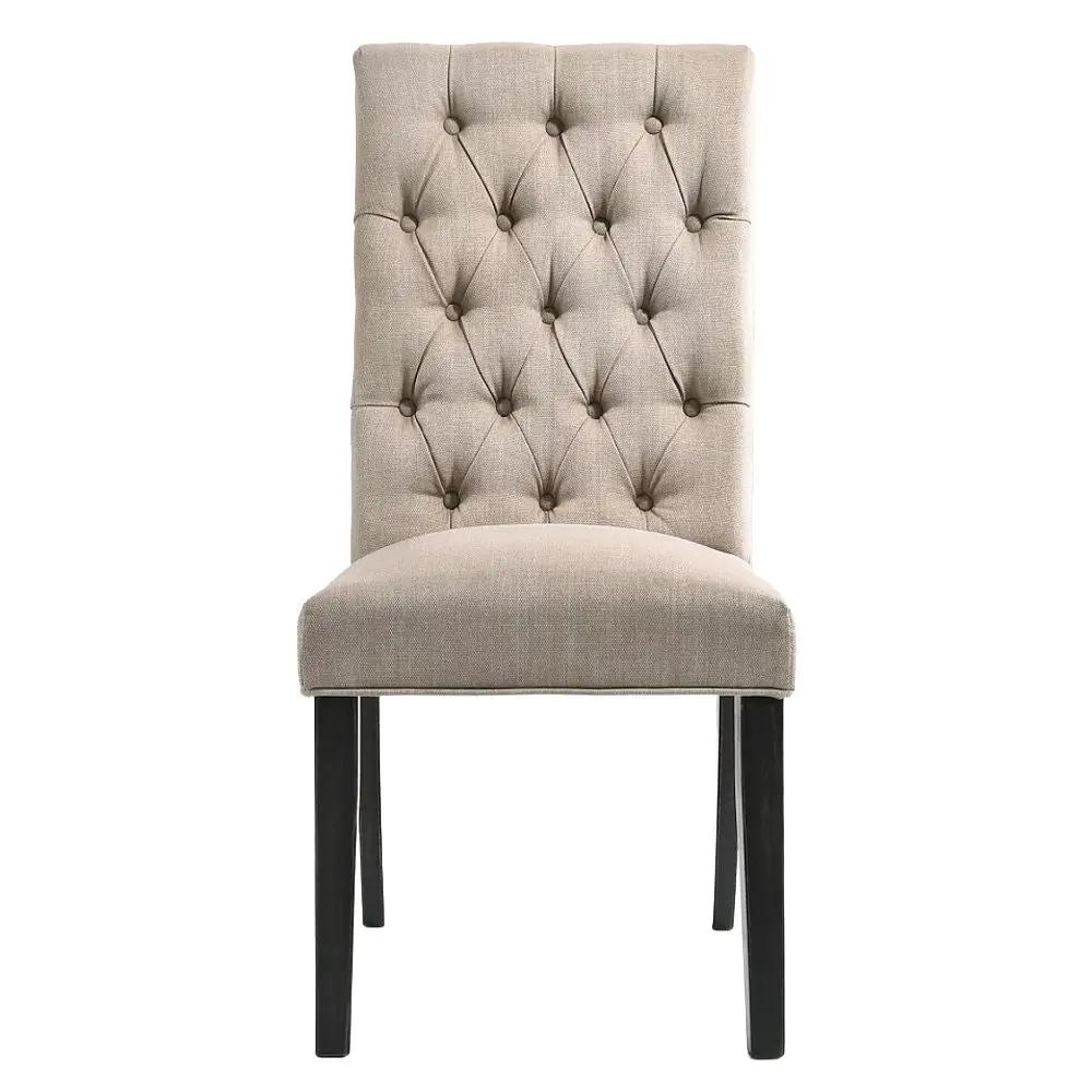 Morland - Side Chair (Set of 2) - Tan Linen & Vintage Black by Unique Piece Furniture