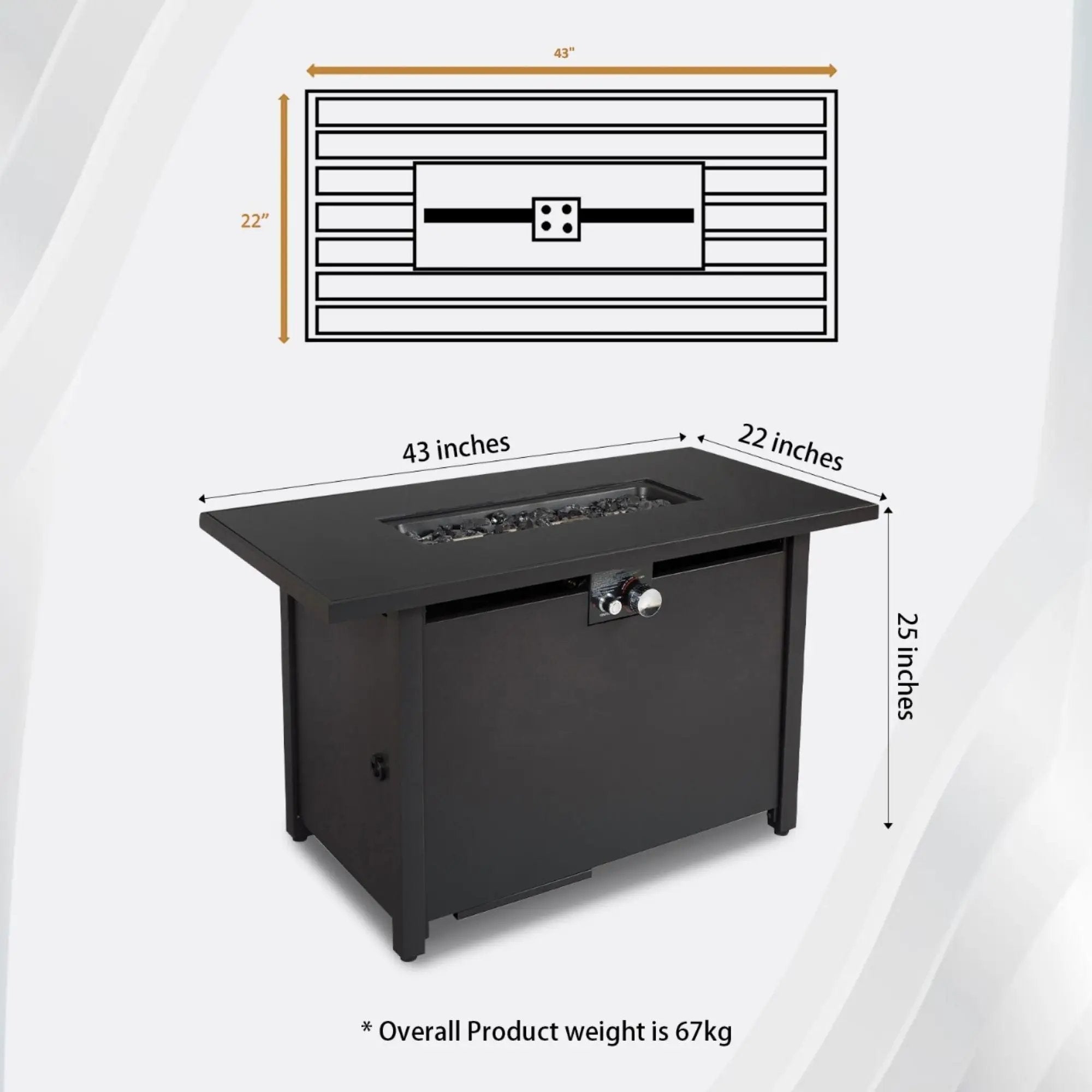 Outdoor Fire Pit Table With Lid - Black - Steel by Unique Piece Furniture