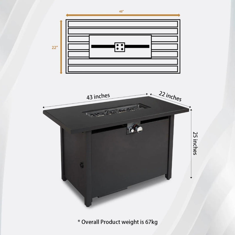 Outdoor Fire Pit Table With Lid High-Quality Materials - Black by HouseOfZazla