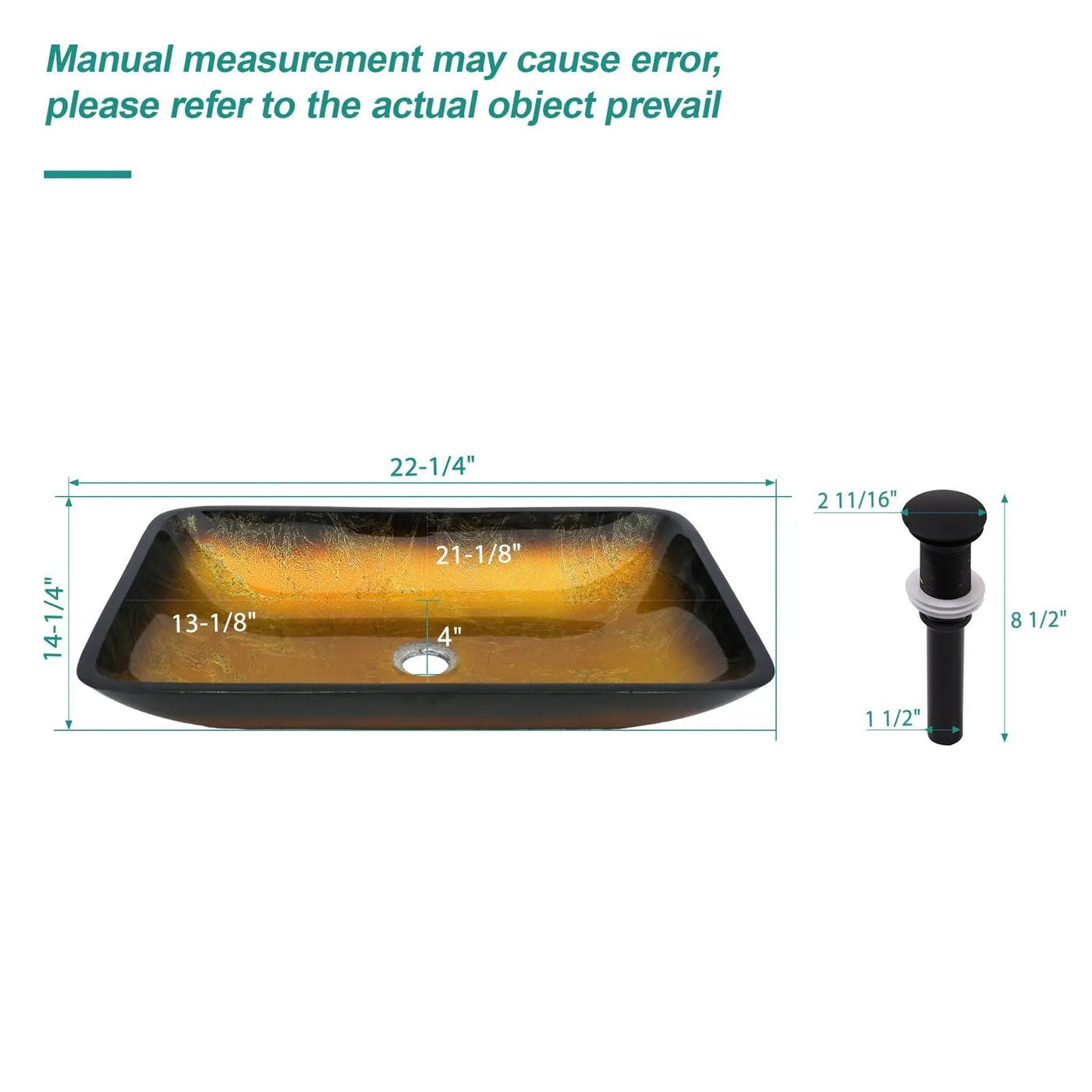 Gradient Tempered Glass Vessel Sink With Pop-Up Drain by HouseOfZazla
