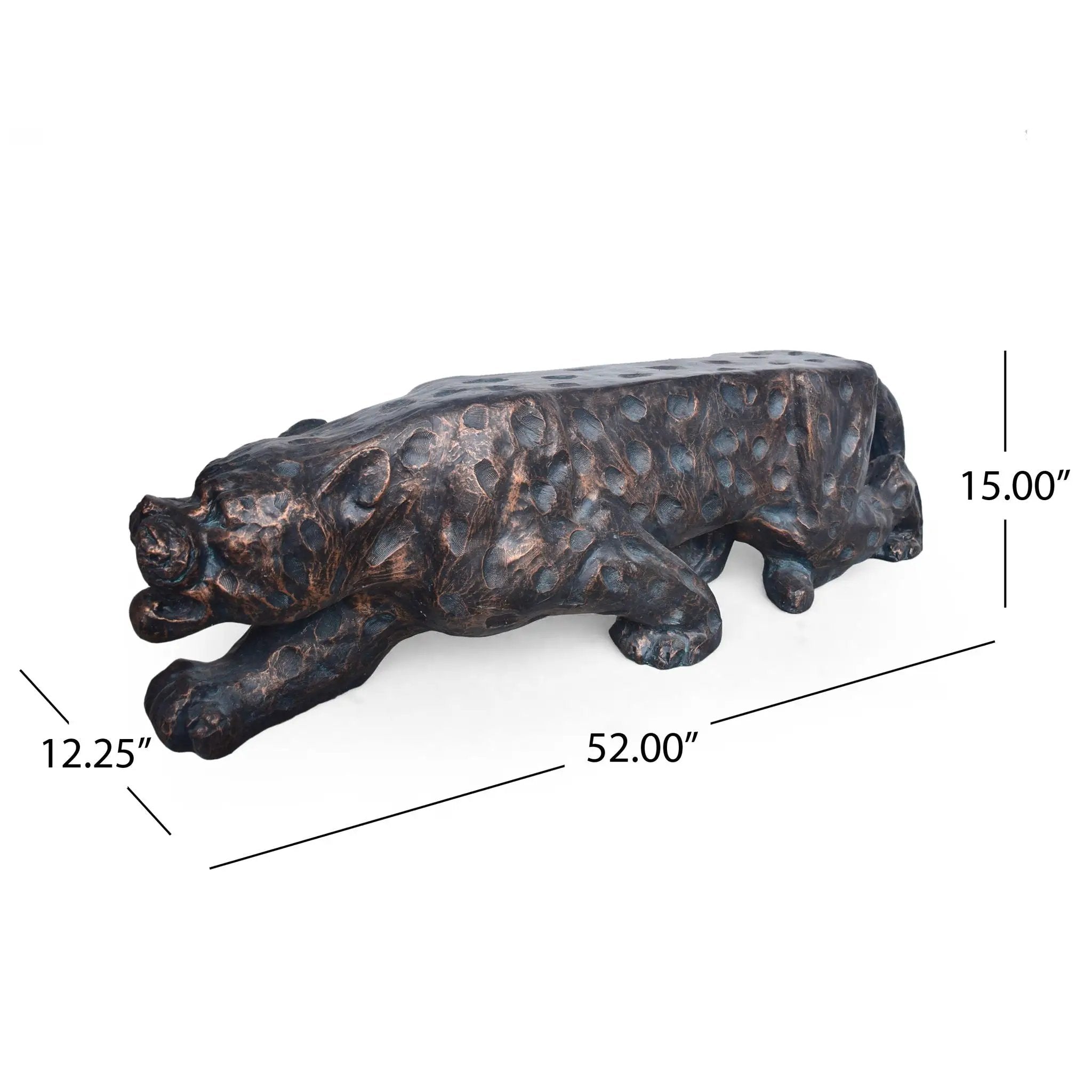 Leopard Lightweight Concrete Bench - Copper by HouseOfZazla