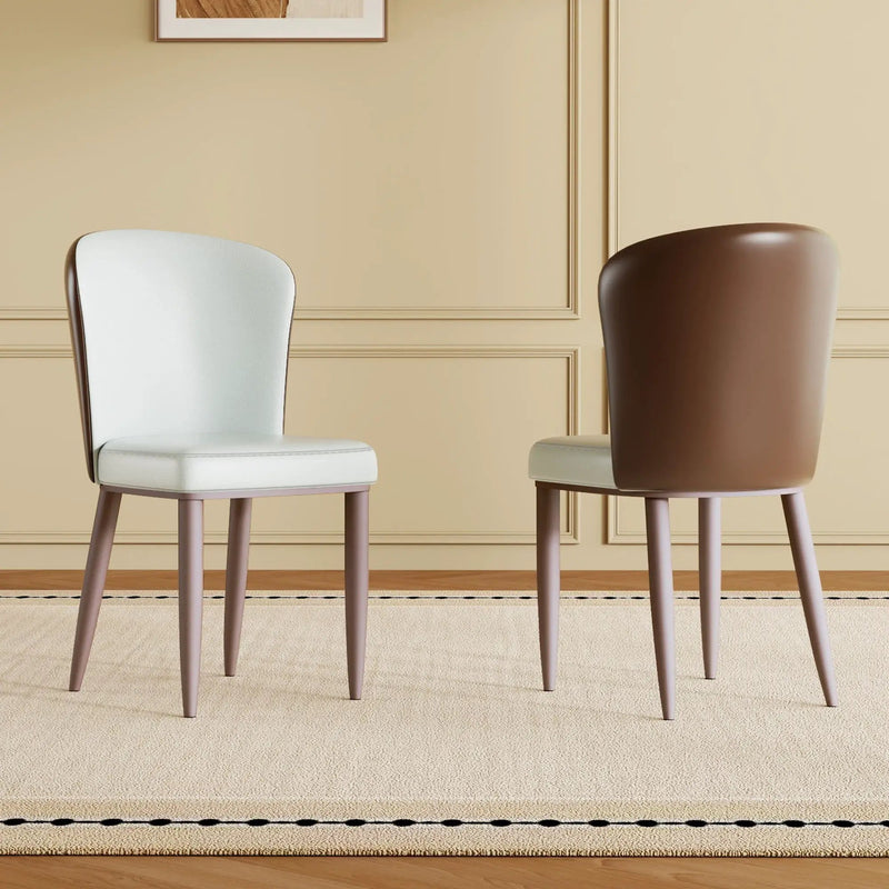 Dining Chair With Carbon Steel Legs, Comfortable Seating, (Set of 2) - White by HouseOfZazla