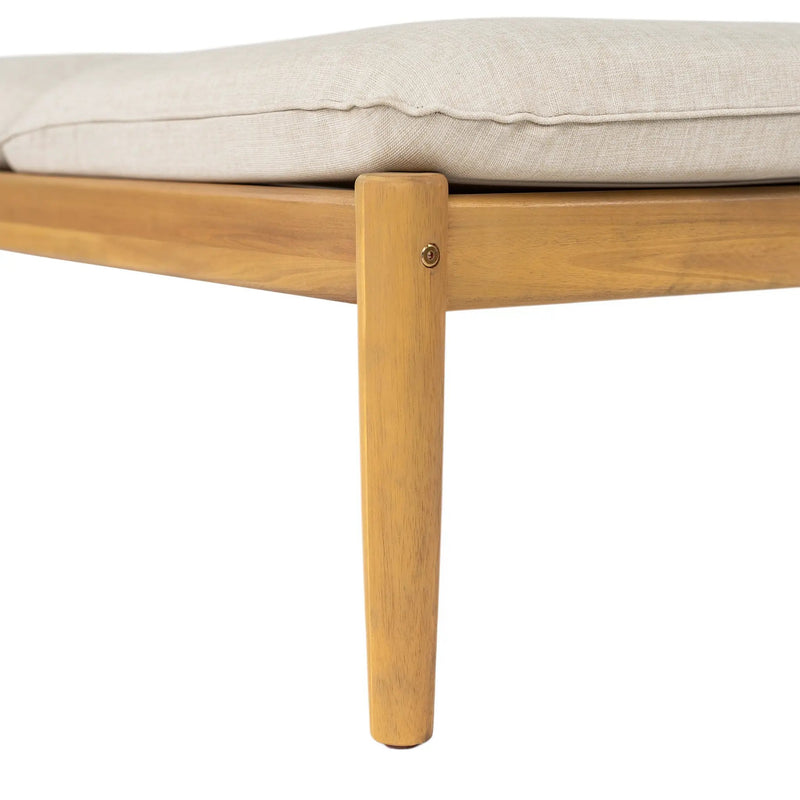 Riviera Outdoor Chaise Lounge with Wheels, Acacia Wood Frame (Set of 2) by HouseOfZazla