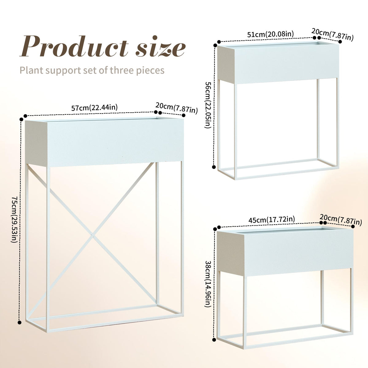 Metal Raised Garden Bed Planter Stand Set with Non-Woven Liner – White, photo 3 of 7