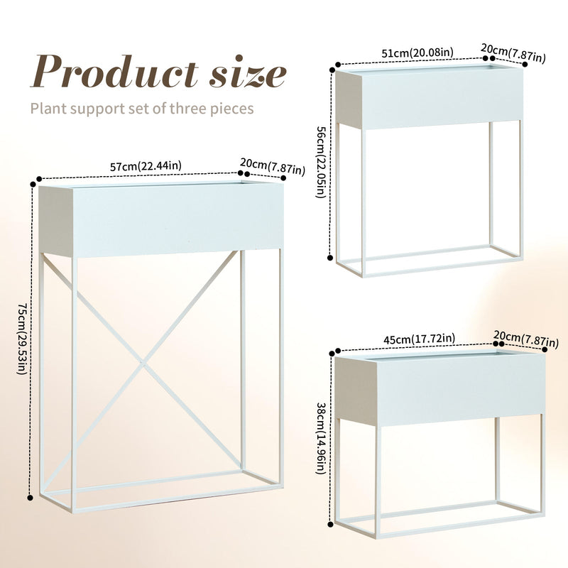 Metal Raised Garden Bed Planter Stand Set with Non-Woven Liner – White, photo 3 of 7