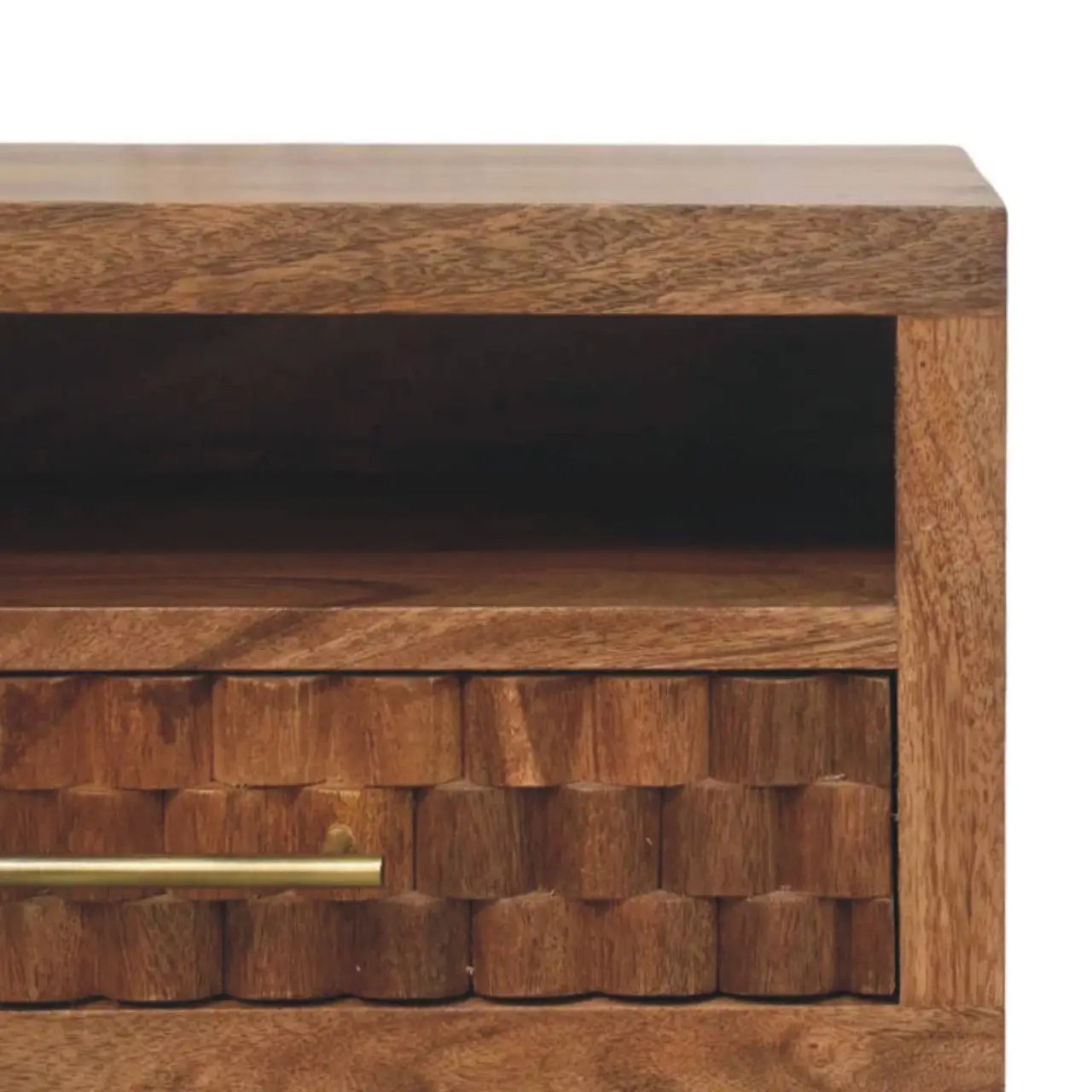 Solid Wood Arno Wall-Mounted Nightstand in Golden Teak by HouseOfZazla