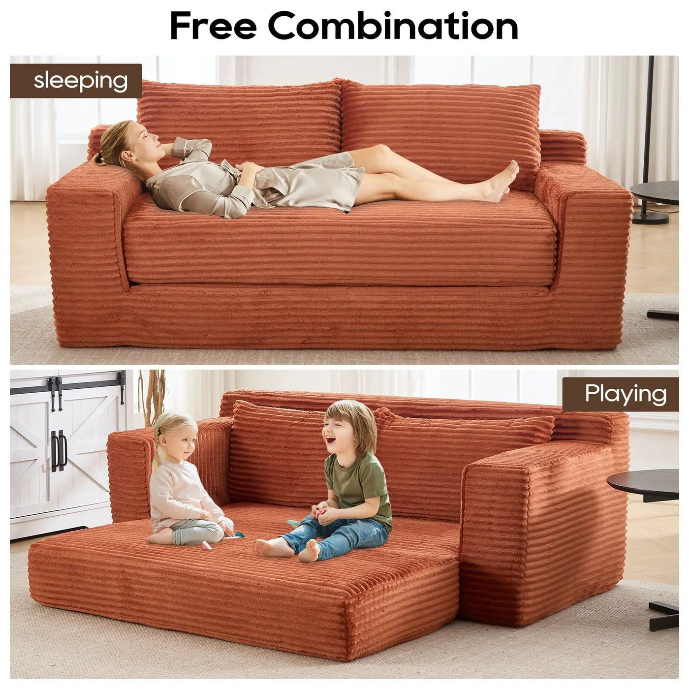 Convertible Loveseat Sofa Bed With Memory Foam & Steel Frame by Unique Piece Furniture