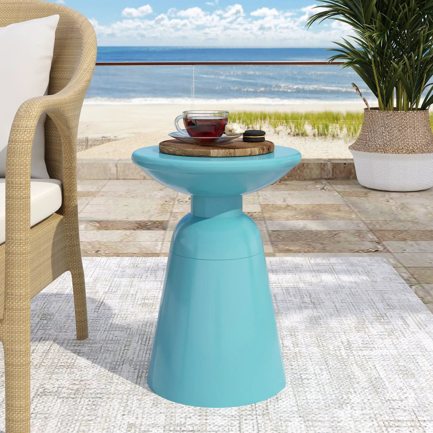 Outdoor Modern Metal End Large Table by HouseOfZazla
