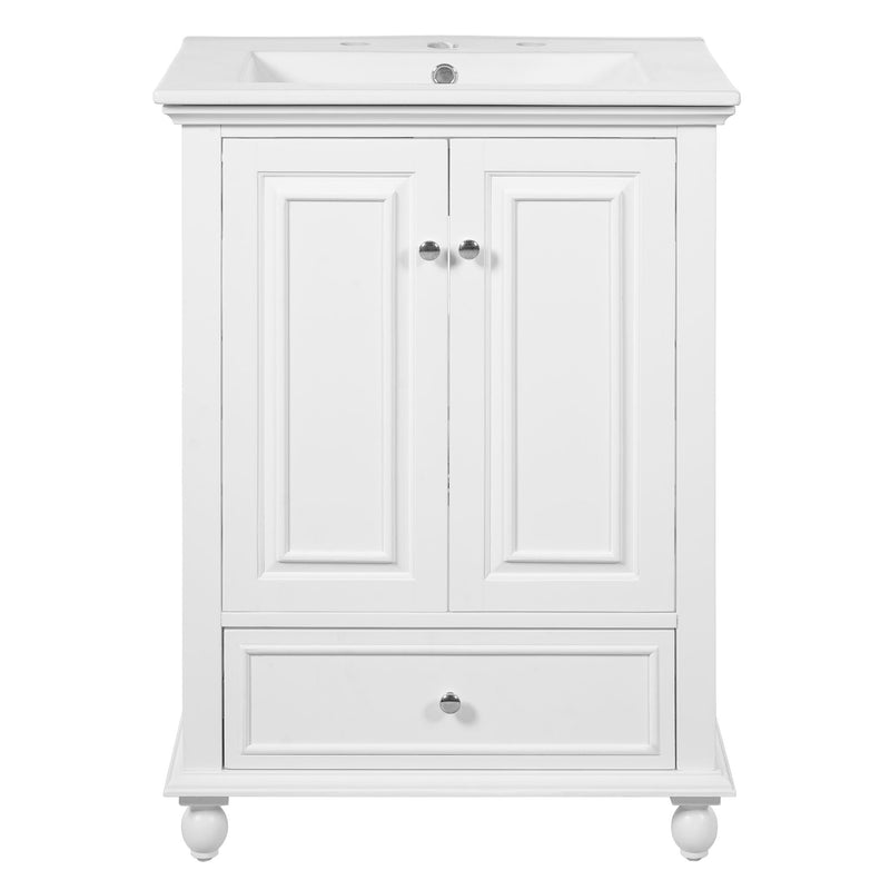 Modern Bathroom Vanity With Sink, Cabinet With Drawer And Dividers, Rectangular Storage Unit