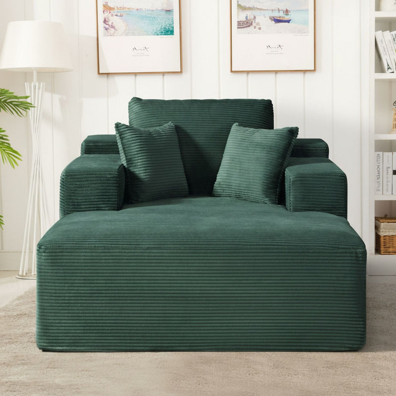 Convertible Chaise Lounge Chair With Wide Armrest & Throw Pillows by HouseOfZazla