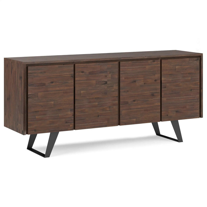 Lowry - Large 4 Door Sideboard Buffet - Distressed Charcoal Brown by Unique Piece Furniture