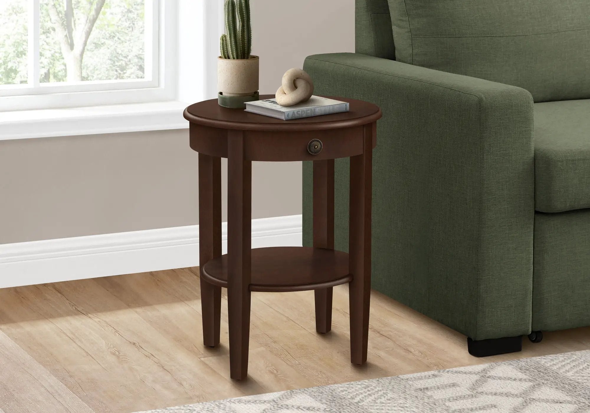 Accent Table, 2 Tier, Transitional - Espresso by HouseOfZazla