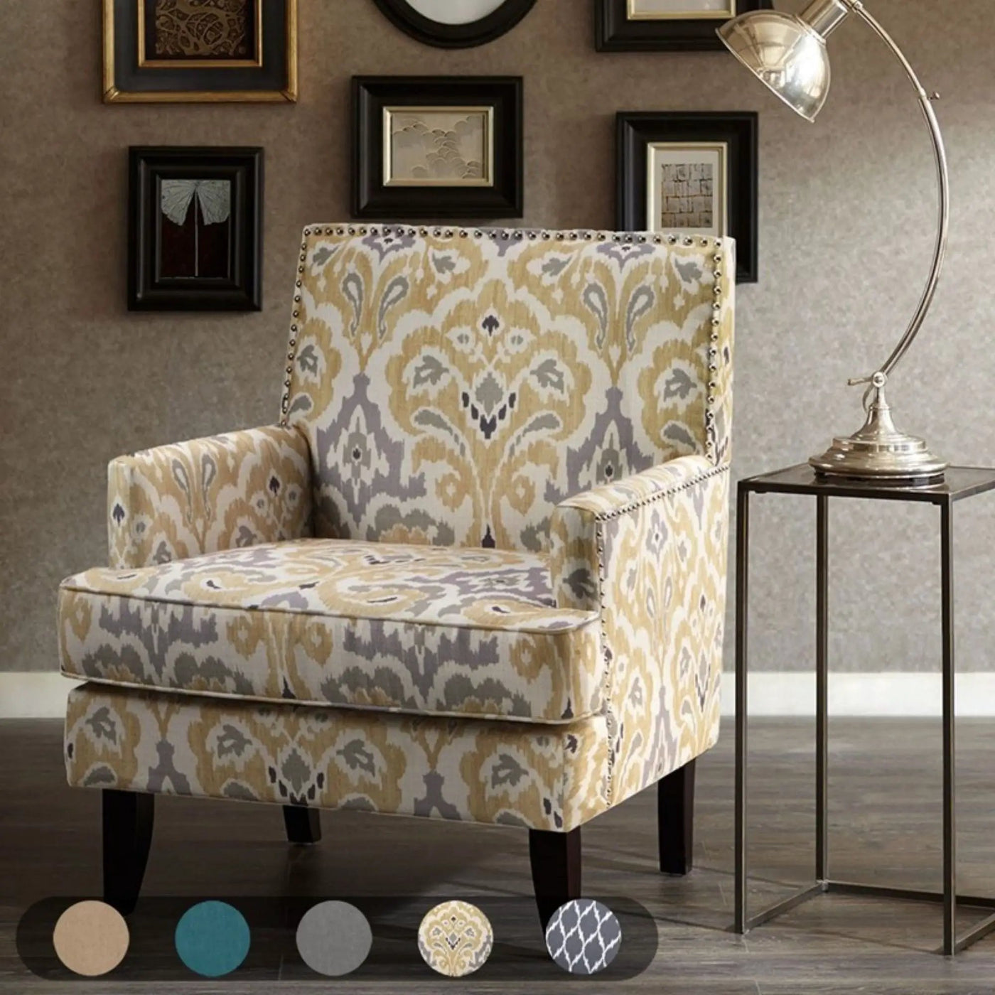 Colton - Track Arm Club Chair With Nailhead Trim by HouseOfZazla
