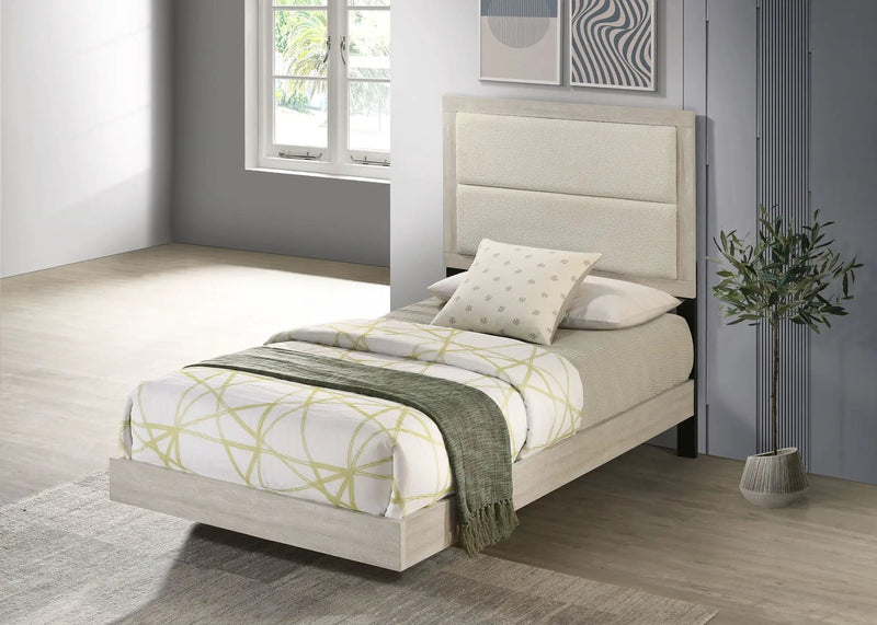 Trenton 54-inch Wood Twin Panel Bed Rustic Cream by Unique Piece Furniture