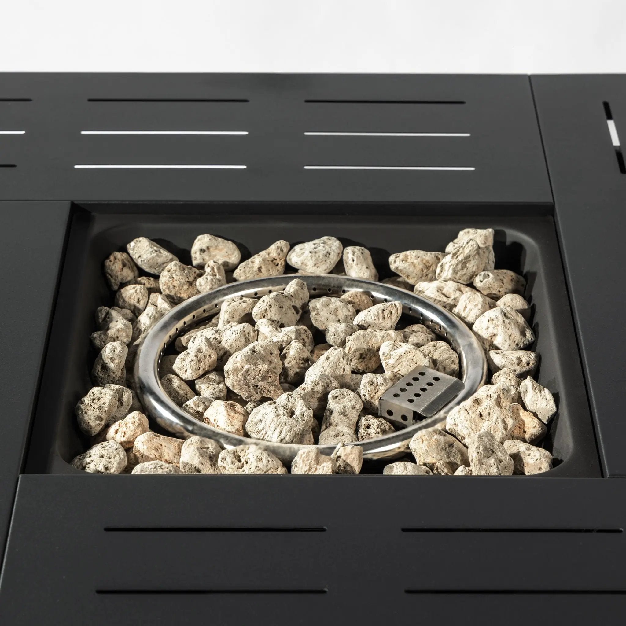 Propane Gas Fire Pit Table, 50000 Btu, Rectangular For Outside - Black by HouseOfZazla
