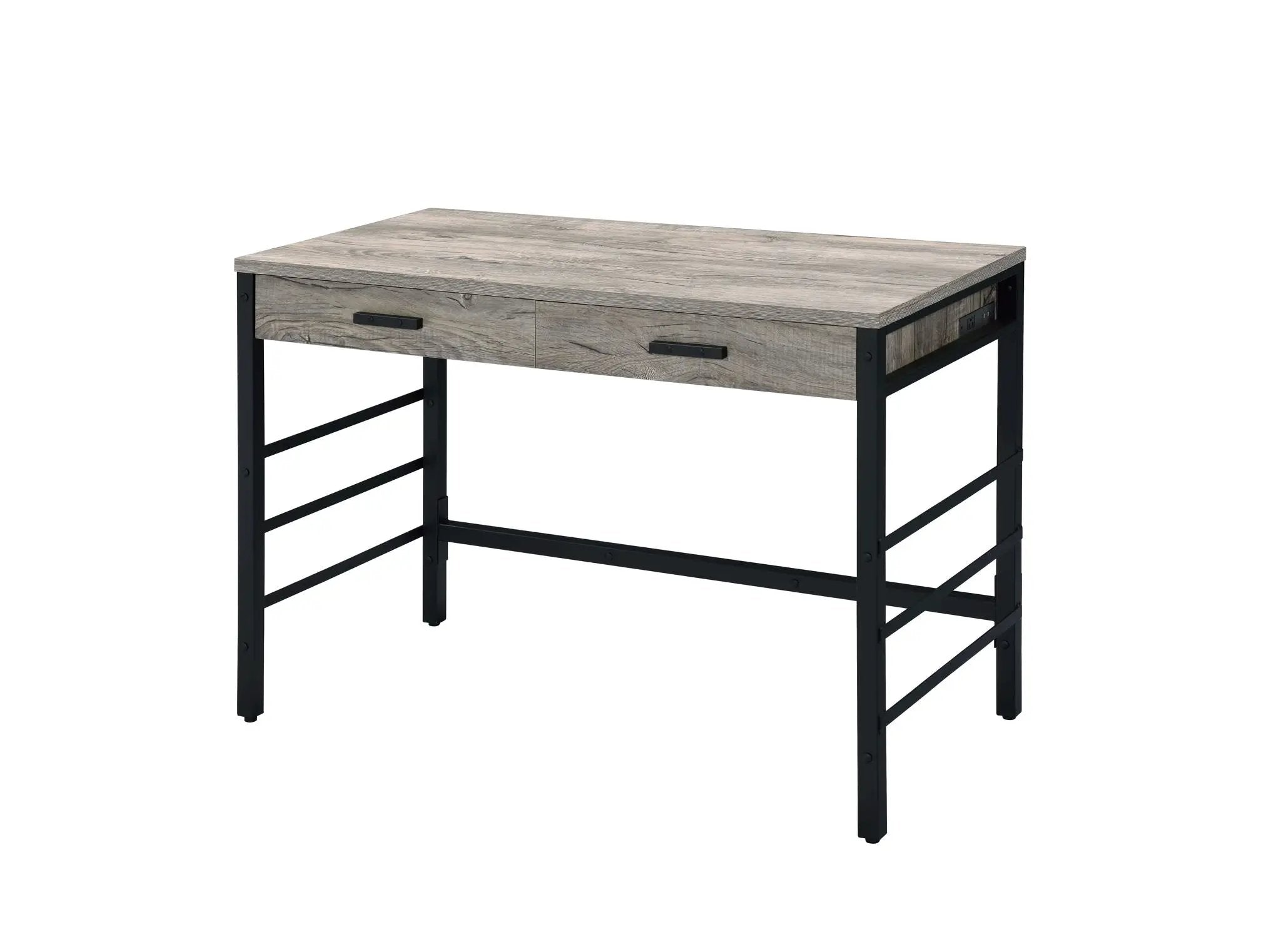 Disho Weathered Writing Desk With USB - Oak by HouseOfZazla