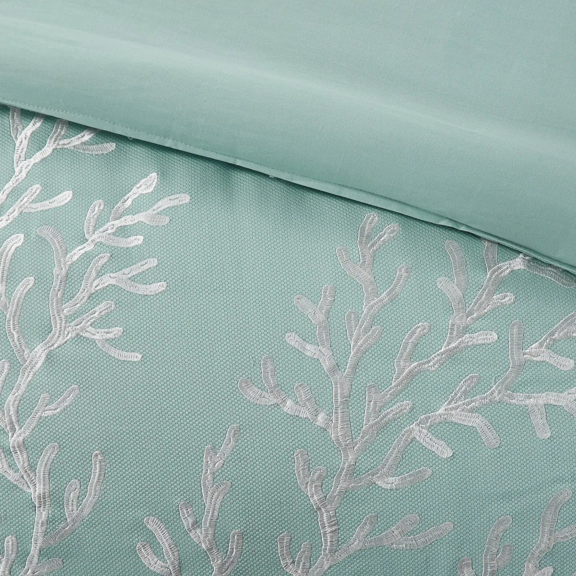 Oversized Cotton Jacquard Comforter Set Aqua Queen by HouseOfZazla