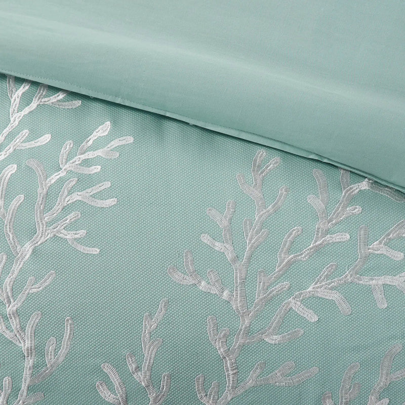 Oversized Cotton Jacquard Comforter Set Aqua Queen by HouseOfZazla