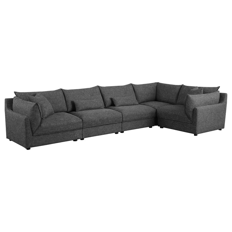 Sasha 5-piece Upholstered Modular Sectional Barely Black by Unique Piece Furniture