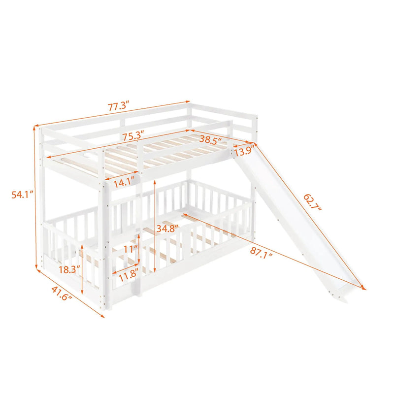 Functional Bunk Bed & Convertible Ladder And Slide by HouseOfZazla