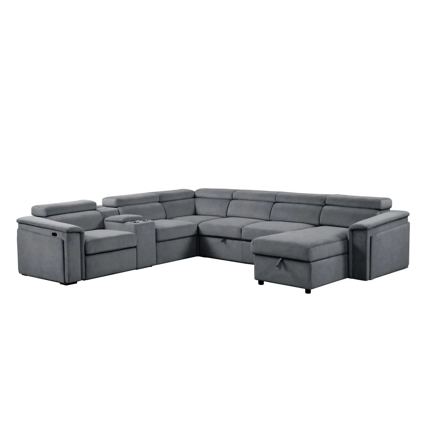 Harvey - Power Recliner Sleeper Sectional by HouseOfZazla