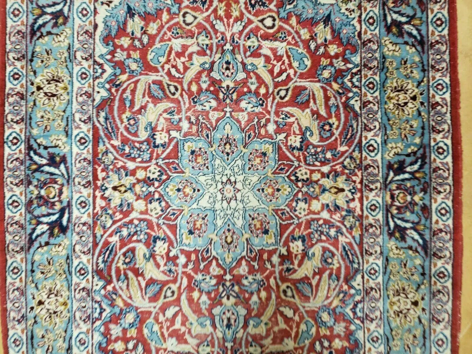 3' 5" X 5' 8" Vintage Handmade Turkish Wool Rug Carpet Vegetable Dyes Nice Red by Jewel Rugs