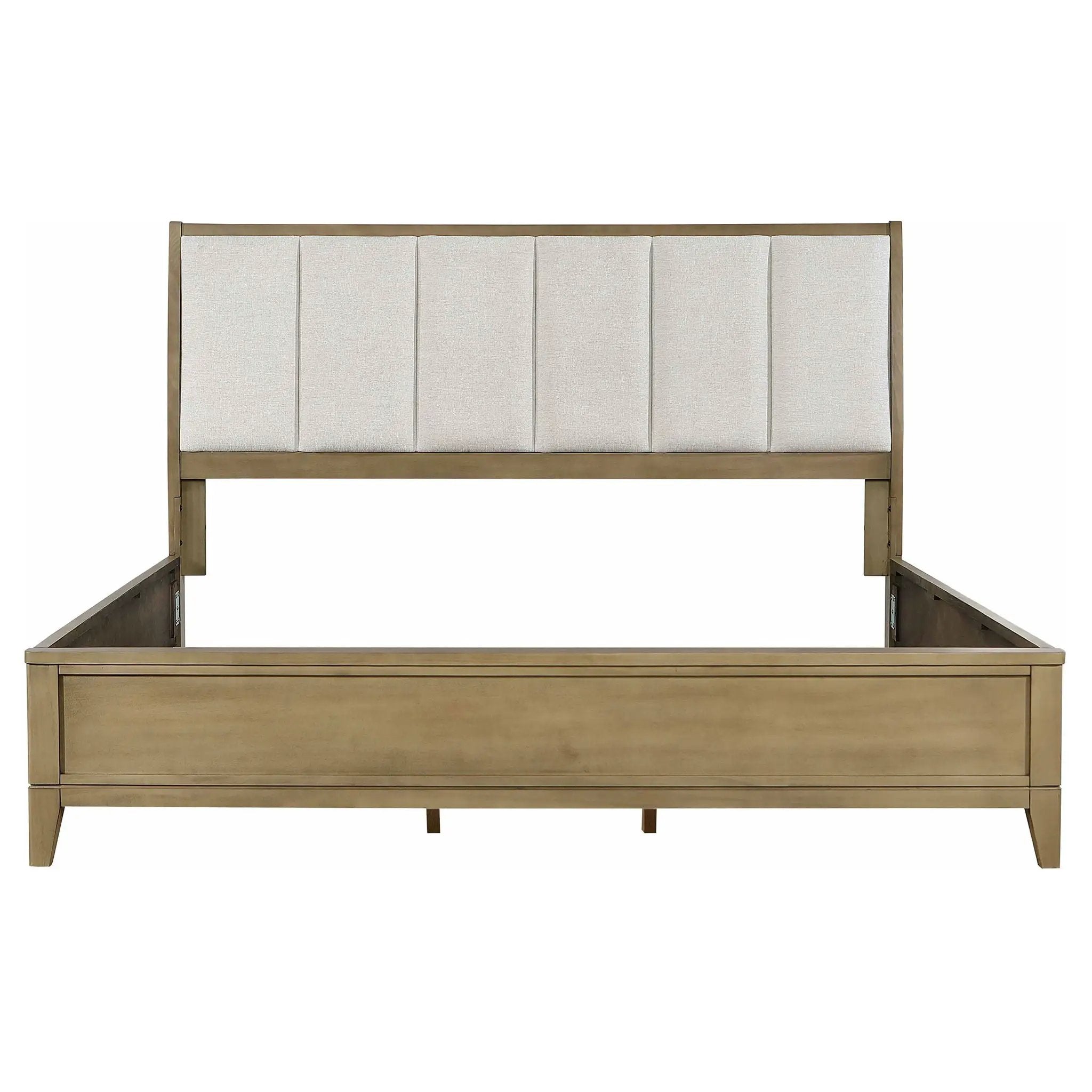 Granada Upholstered Eastern King Panel Bed Natural Pine by Unique Piece Furniture
