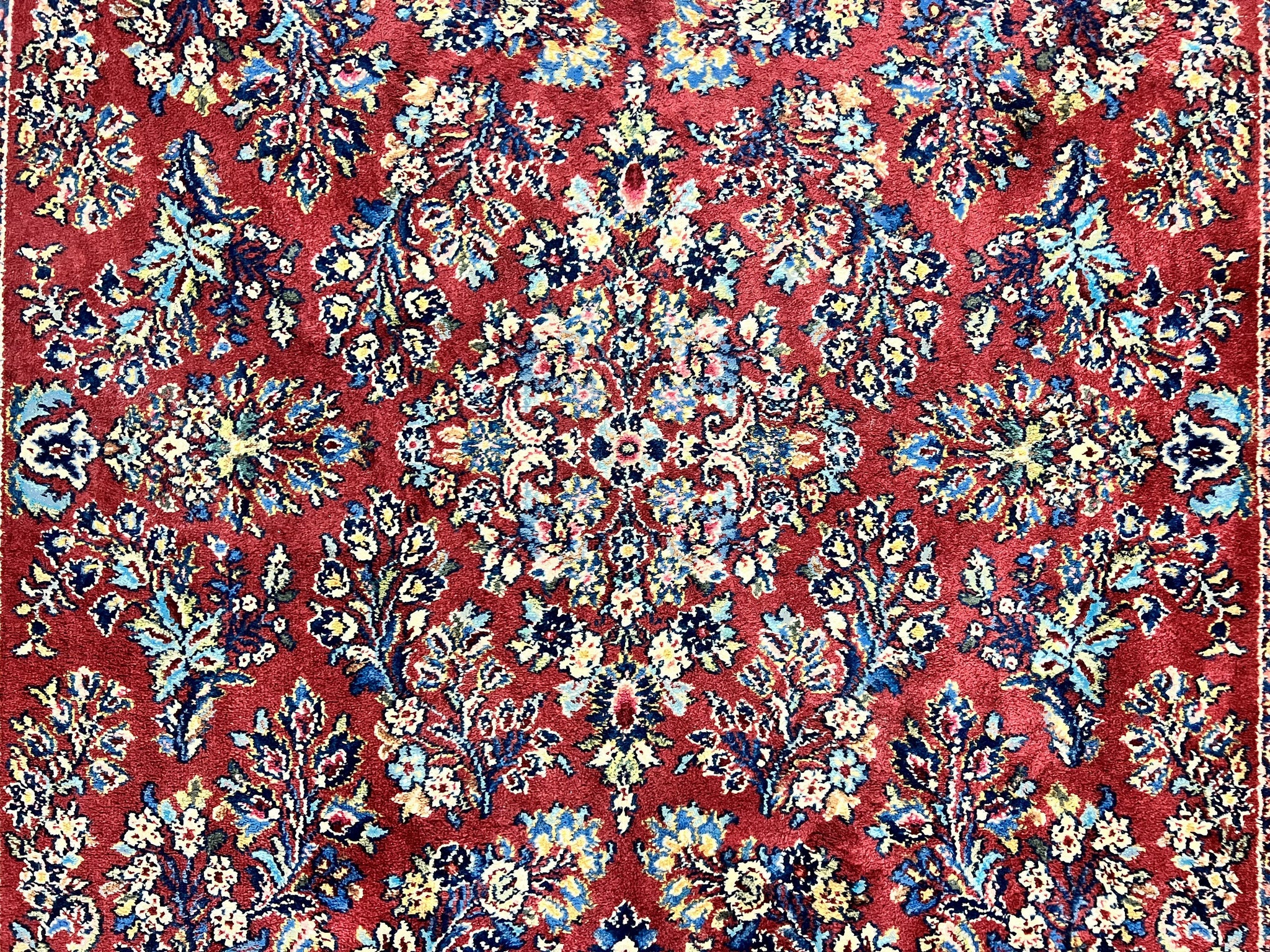 Karastan Rug 5.9 x 9 Red Sarouk #785, Wool Karastan Carpet, Original 700 Series, Vintage Karastan Oriental Rug Discontinued by Jewel Rugs
