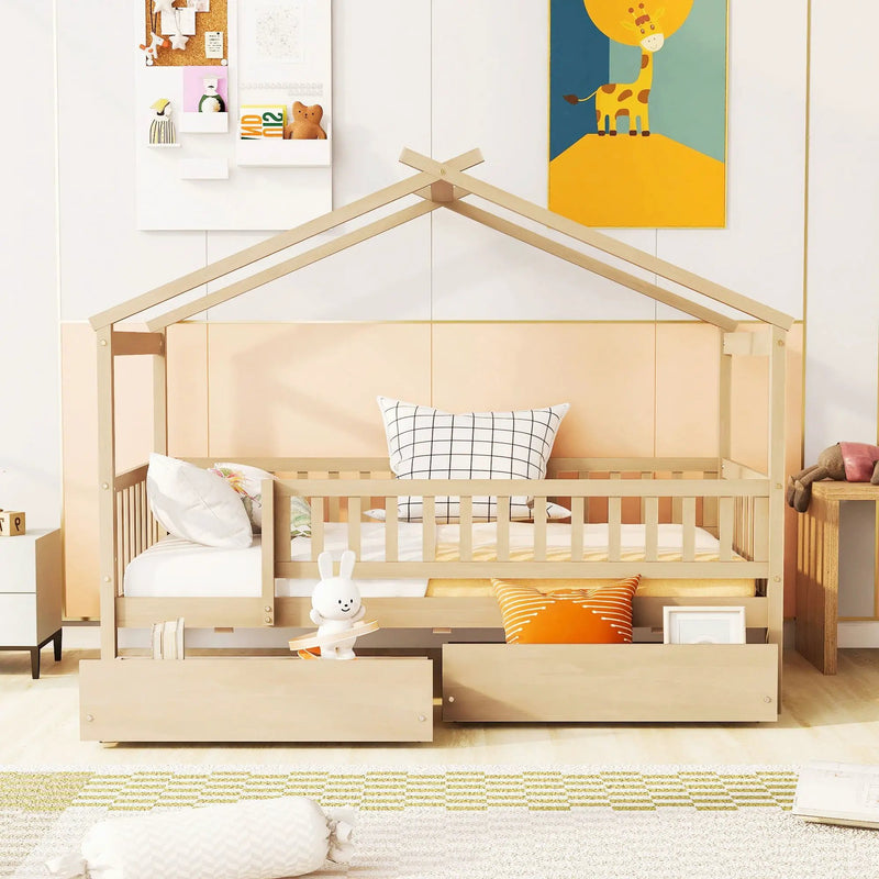 House Bed With 2 Drawers by Unique Piece Furniture
