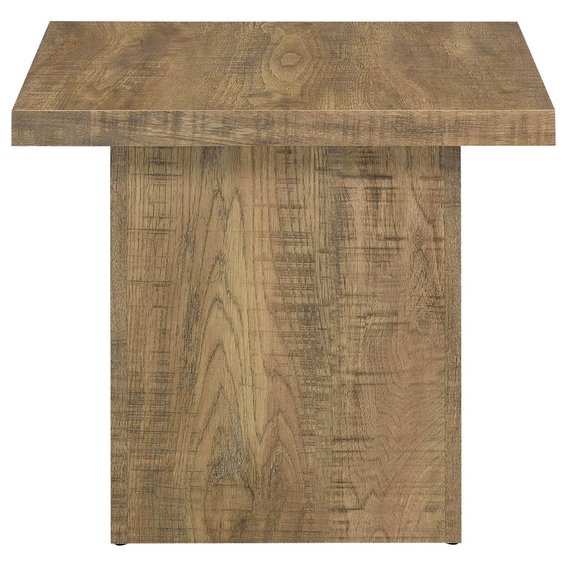 Devar Square Engineered Wood End Table Mango Brown by Unique Piece Furniture