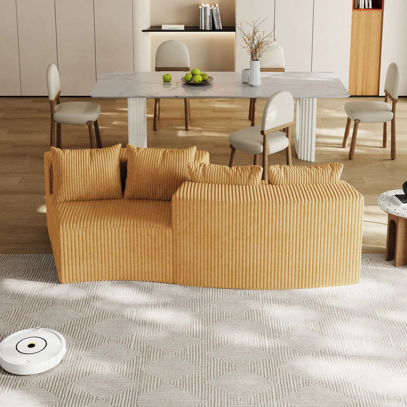 Curved Sectional Sofa With 4 Pillows, Modular Semi Circular Design by HouseOfZazla