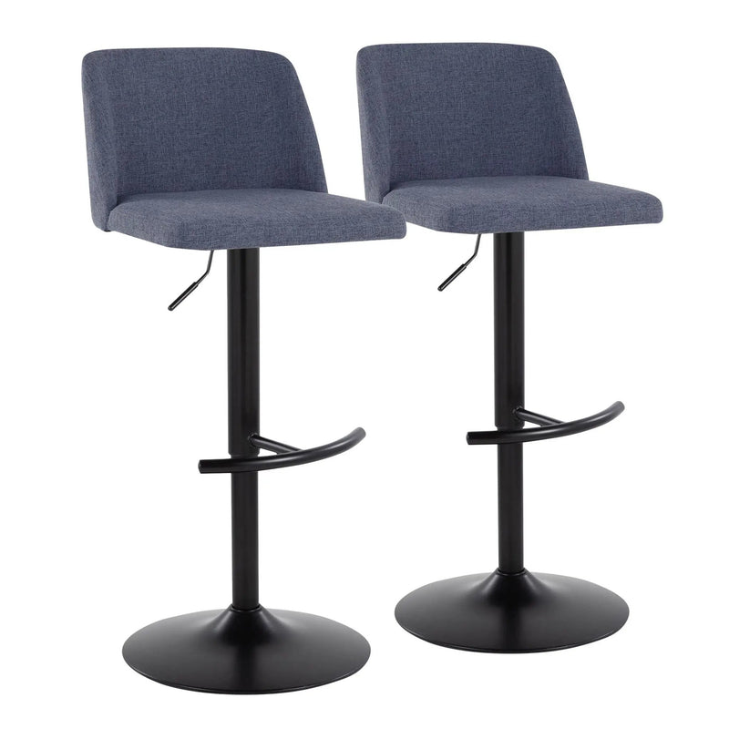 Toriano - Contemporary Adjustable Bar Stool With Rounded T Footrest (Set of 2) by Unique Piece Furniture