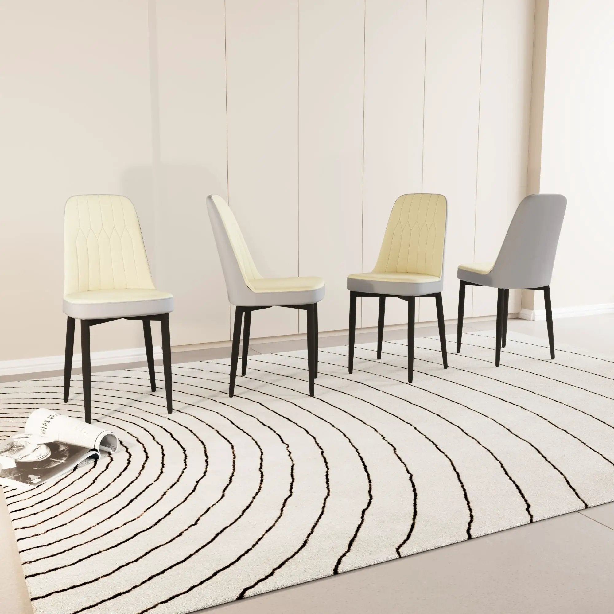 Modern Dining Chair With Cushions And Metal Legs by Unique Piece Furniture