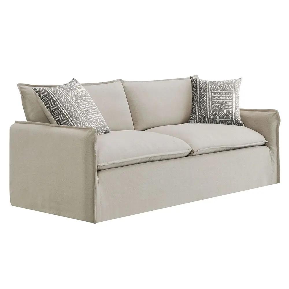 Upendo - Sofa With 2 Pillows - Beige Linen by Unique Piece Furniture