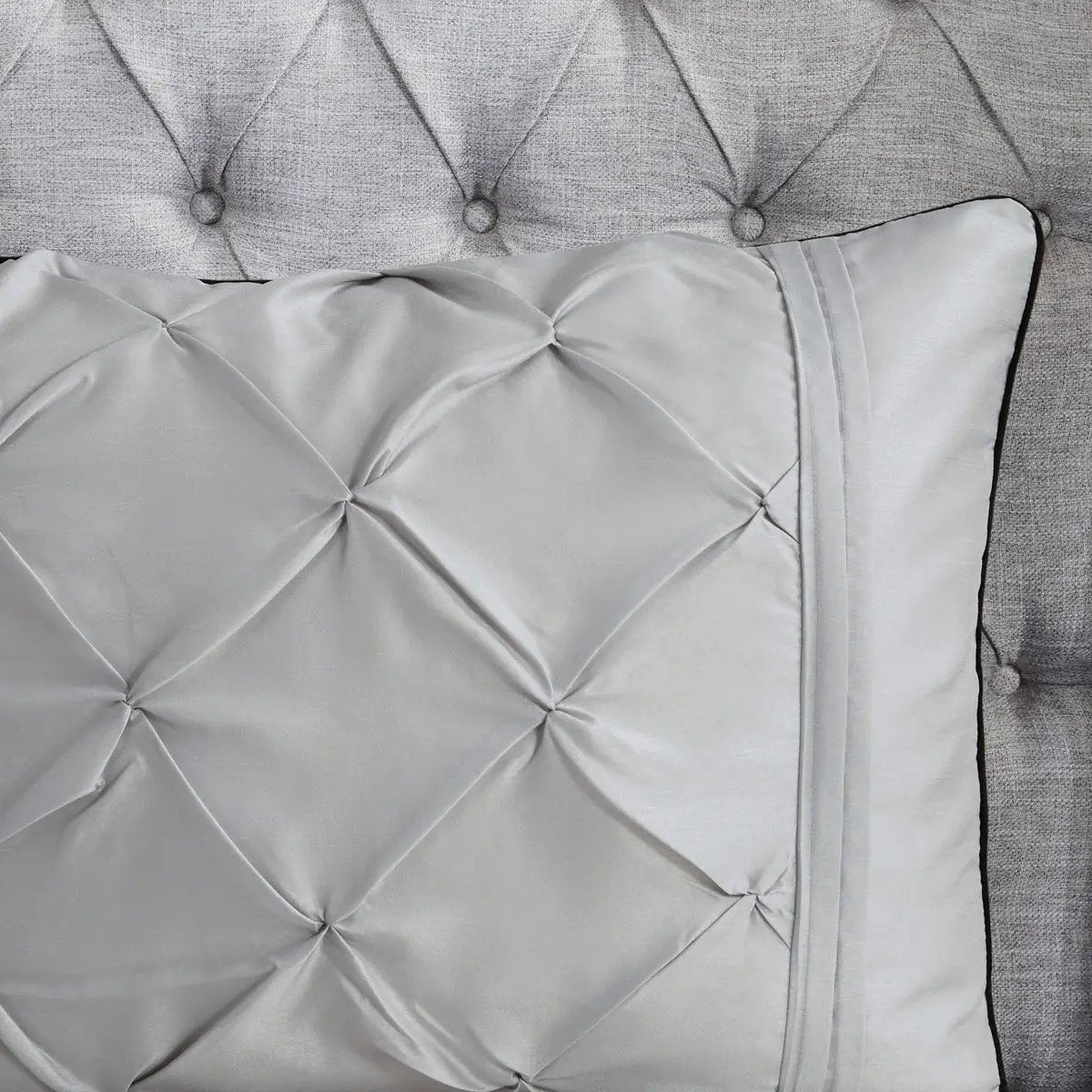 7 Piece Tufted Comforter Set Grey California King by HouseOfZazla