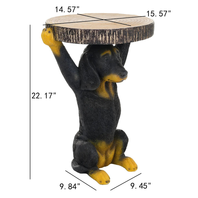 Whimsical Black Dog MGO Side Table by HouseOfZazla