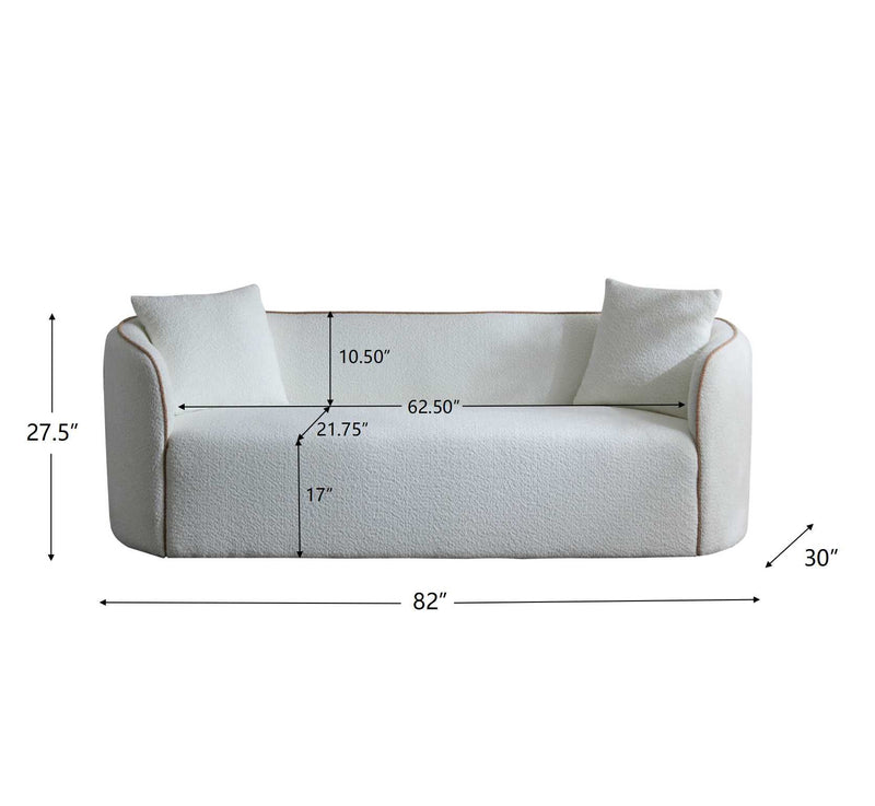 Coral 82" Curved Sofa with Boucle Upholstery - Beige, photo 7 of 7