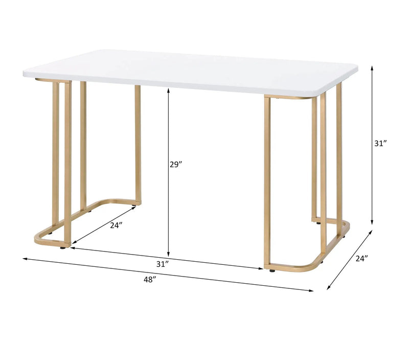 Estie - Writing Desk - White / Gold by Unique Piece Furniture