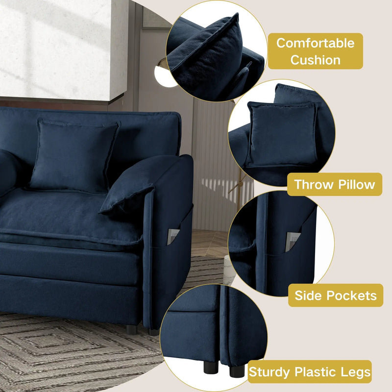 Modular Sectional Sofa Oversized Deep Seat L Shaped Couch Set for Living Room by HouseOfZazla