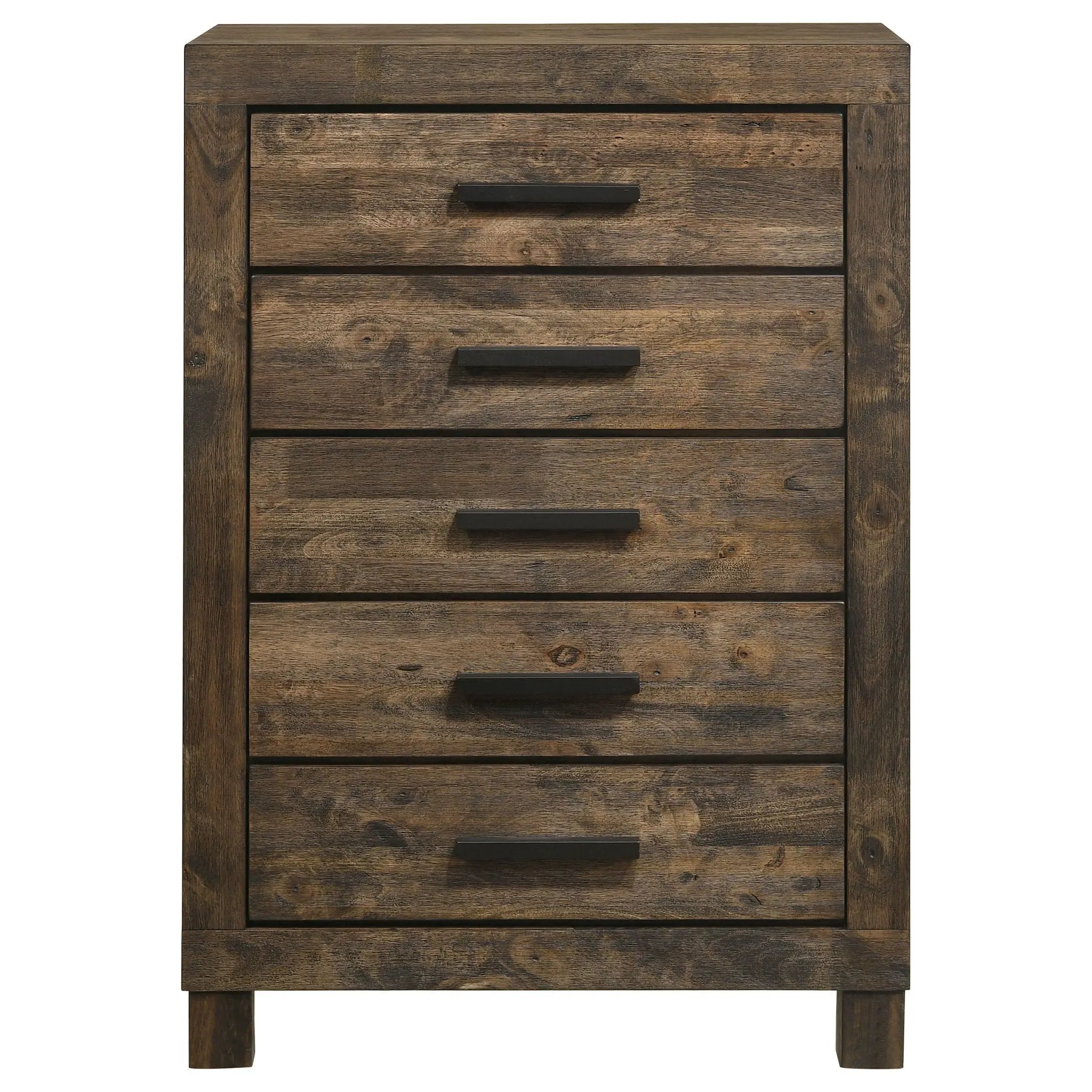 Woodmont 5-drawer Bedroom Chest Rustic Golden Brown by Unique Piece Furniture