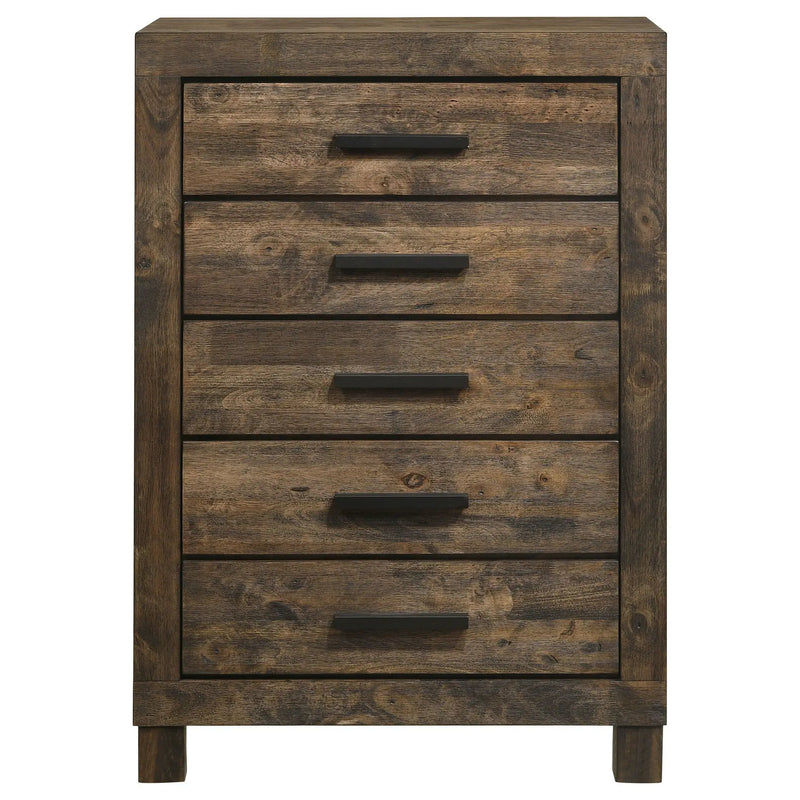 Woodmont 5-drawer Bedroom Chest Rustic Golden Brown by Unique Piece Furniture