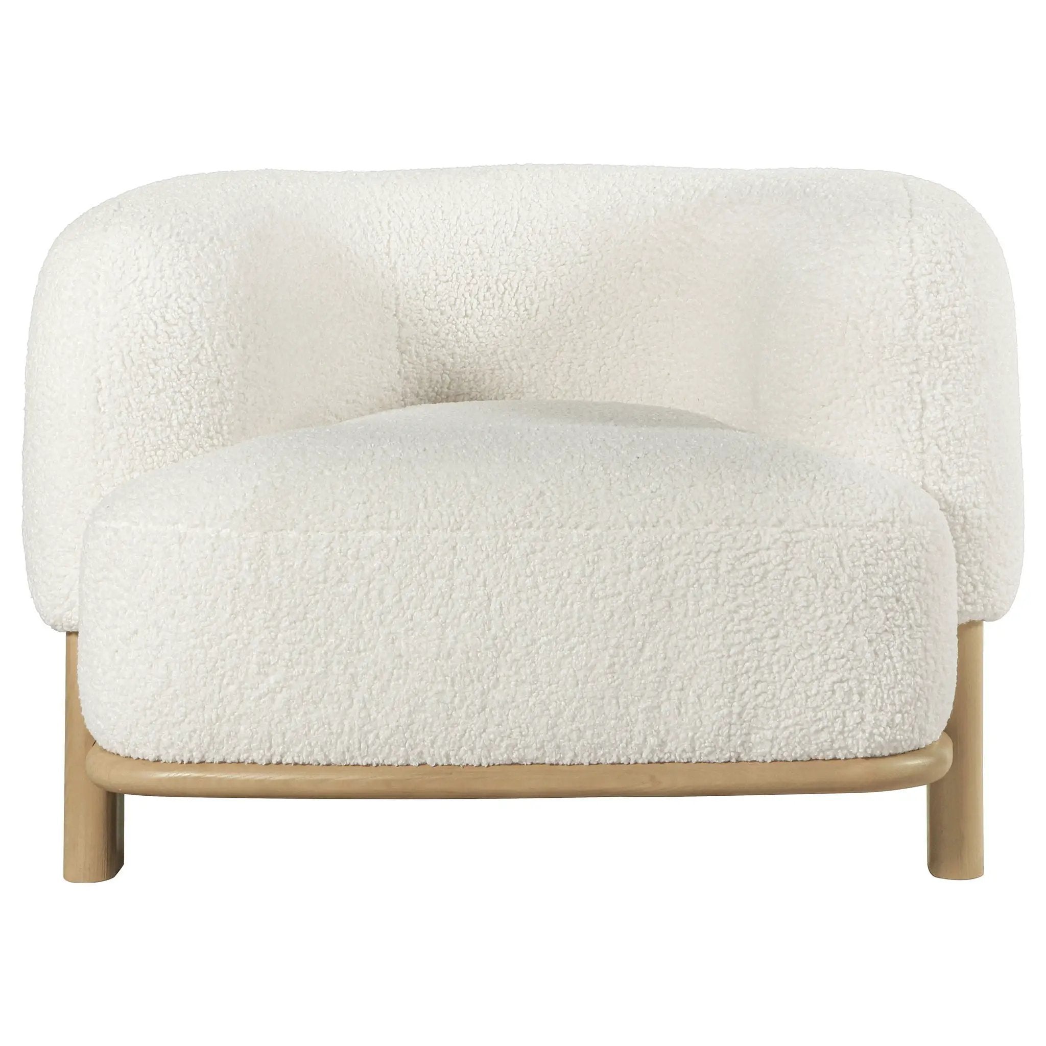 Lawler Upholstered Barrel Back Accent Chair Ivory and Natural by Unique Piece Furniture