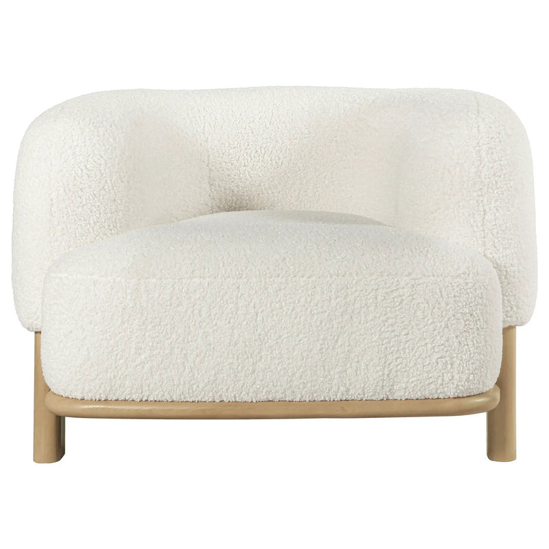 Lawler Upholstered Barrel Back Accent Chair Ivory and Natural by Unique Piece Furniture