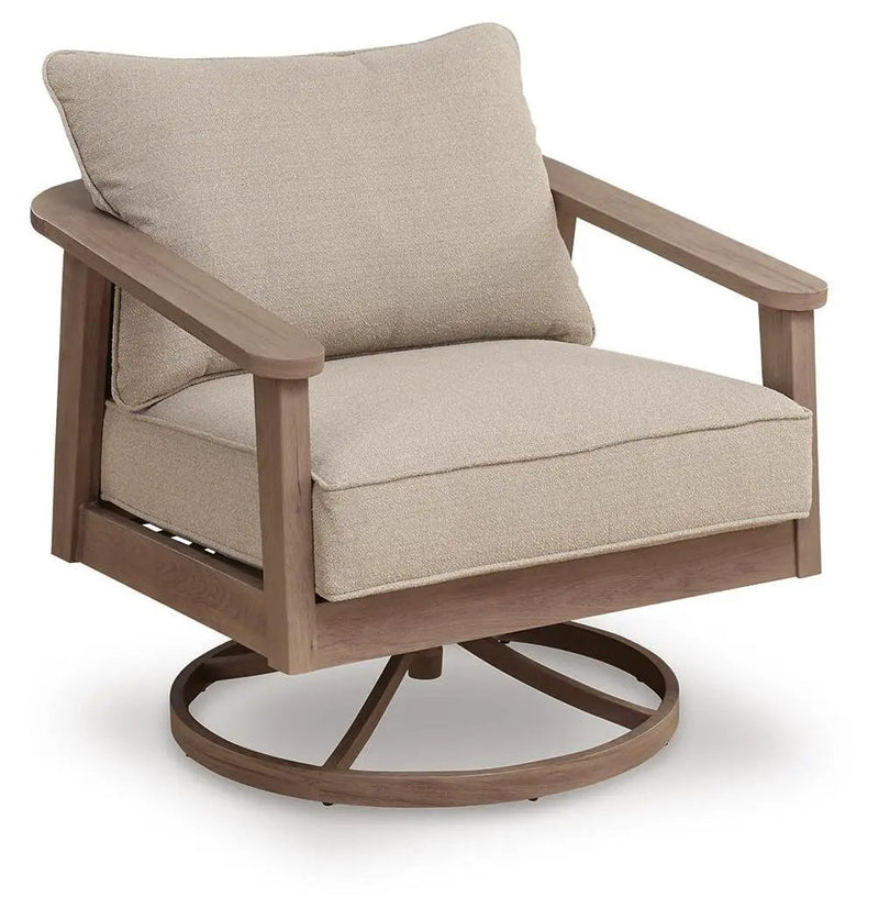Harmony Headlands - Swivel Lounge With Cushion - Natural / Gray by Unique Piece Furniture