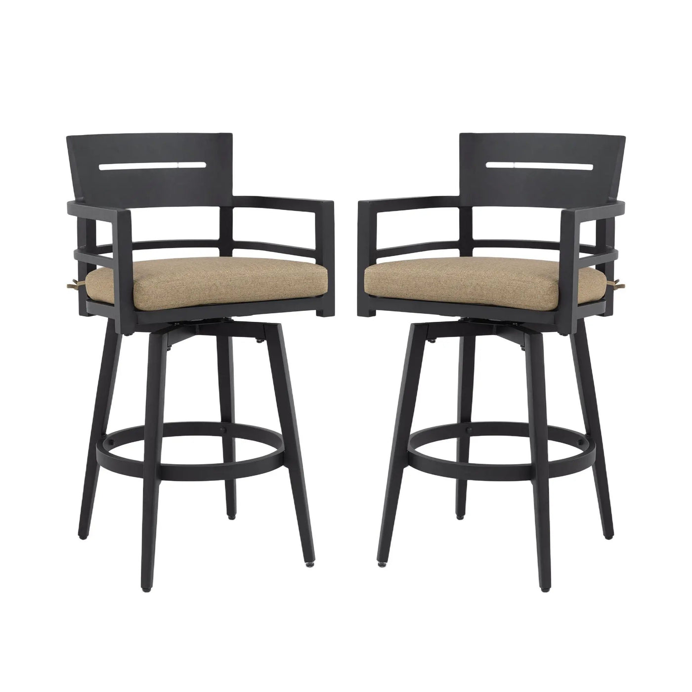 Outdoor Swivel Bar Chairs, 360 Degree Rotation, Ergonomic Backrest (Set of 2) by HouseOfZazla