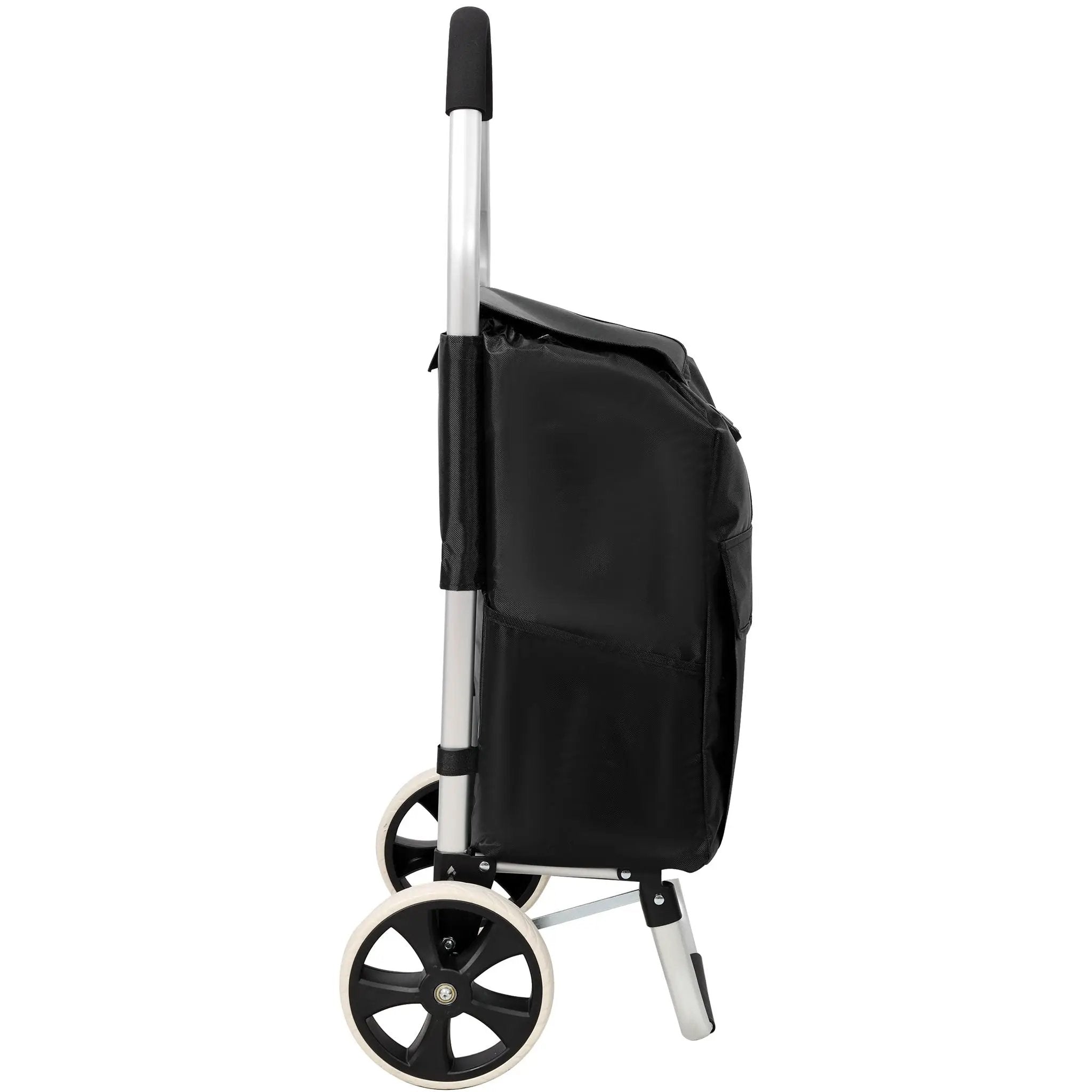 Foldable Shopping Trolley With Wheels And Removable Waterproof Bag - Black by HouseOfZazla