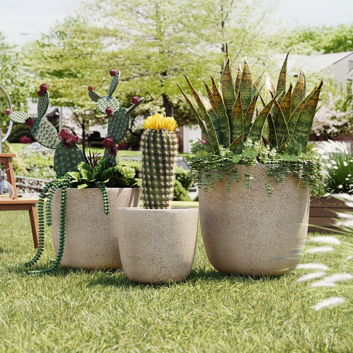 U_Style Lightweight MGO Flower Pot Set of 3, photo 3 of 10