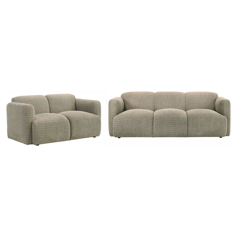Dorset 2-piece Upholstered Round Track Arm Sofa Set Brown by Unique Piece Furniture