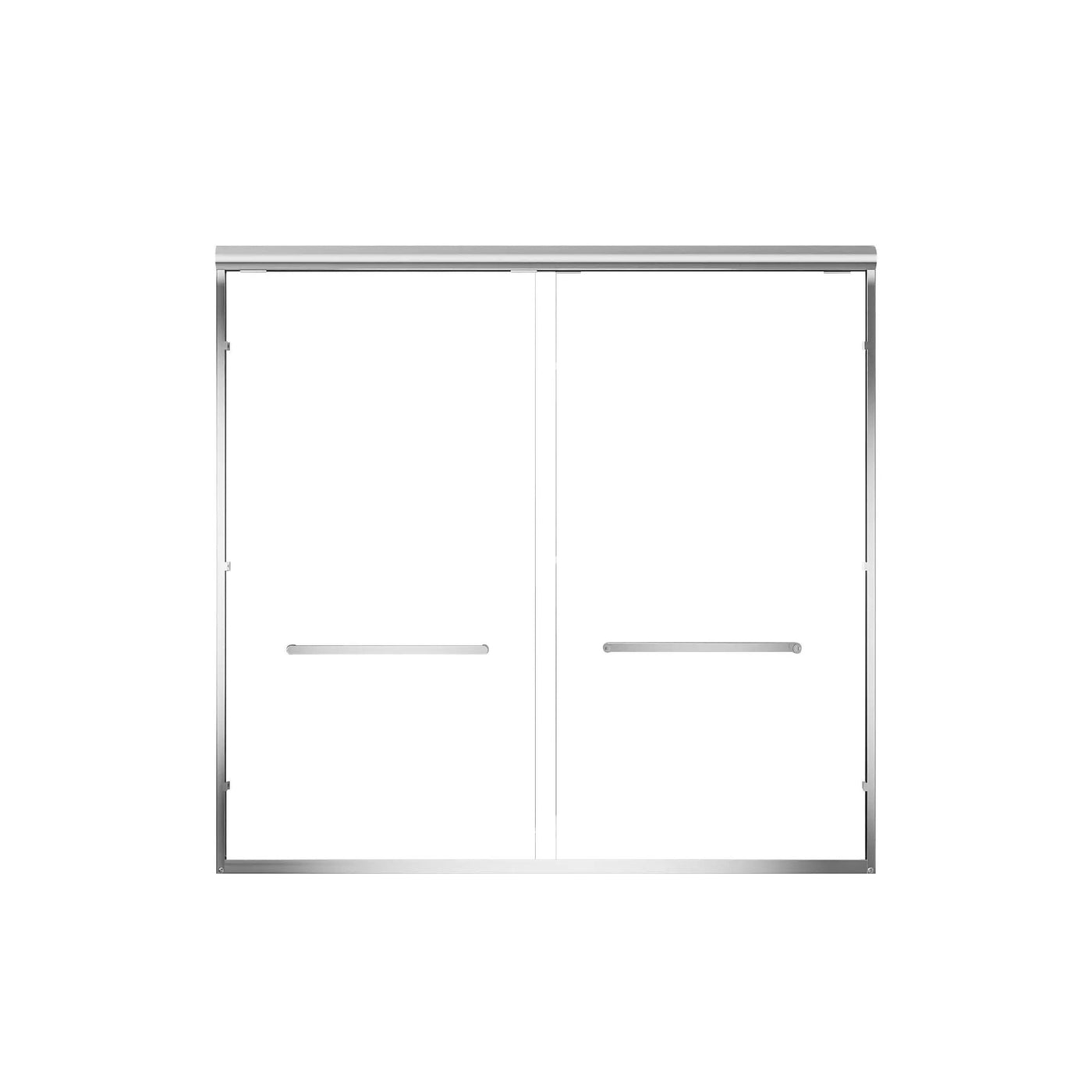 Aluminum Frame Double Double Soft Close Shower Door, Tempered Glass And Dual Stainless Steel Handles by HouseOfZazla